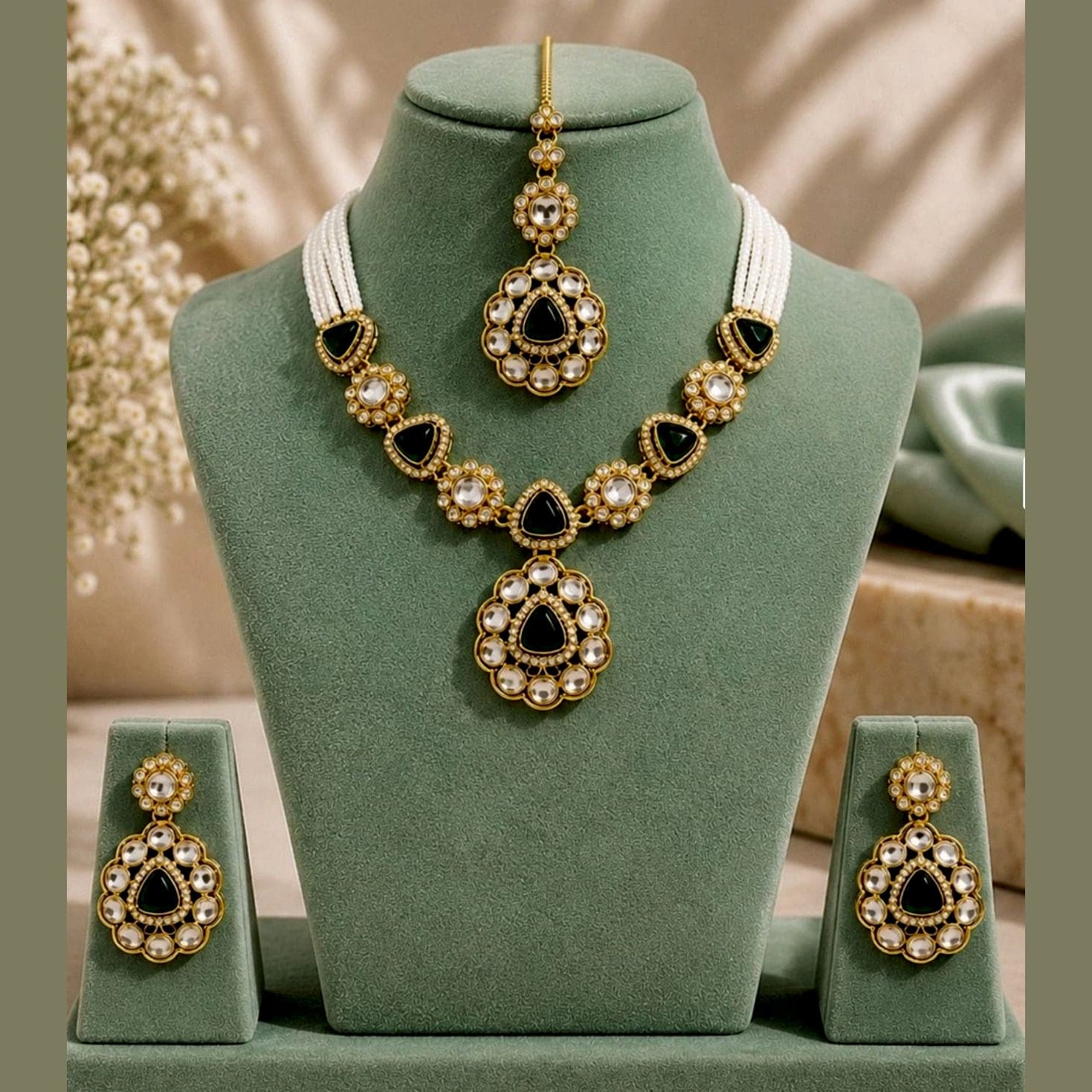 500Count SAANJH Necklace Set with 2 Earrings alternate