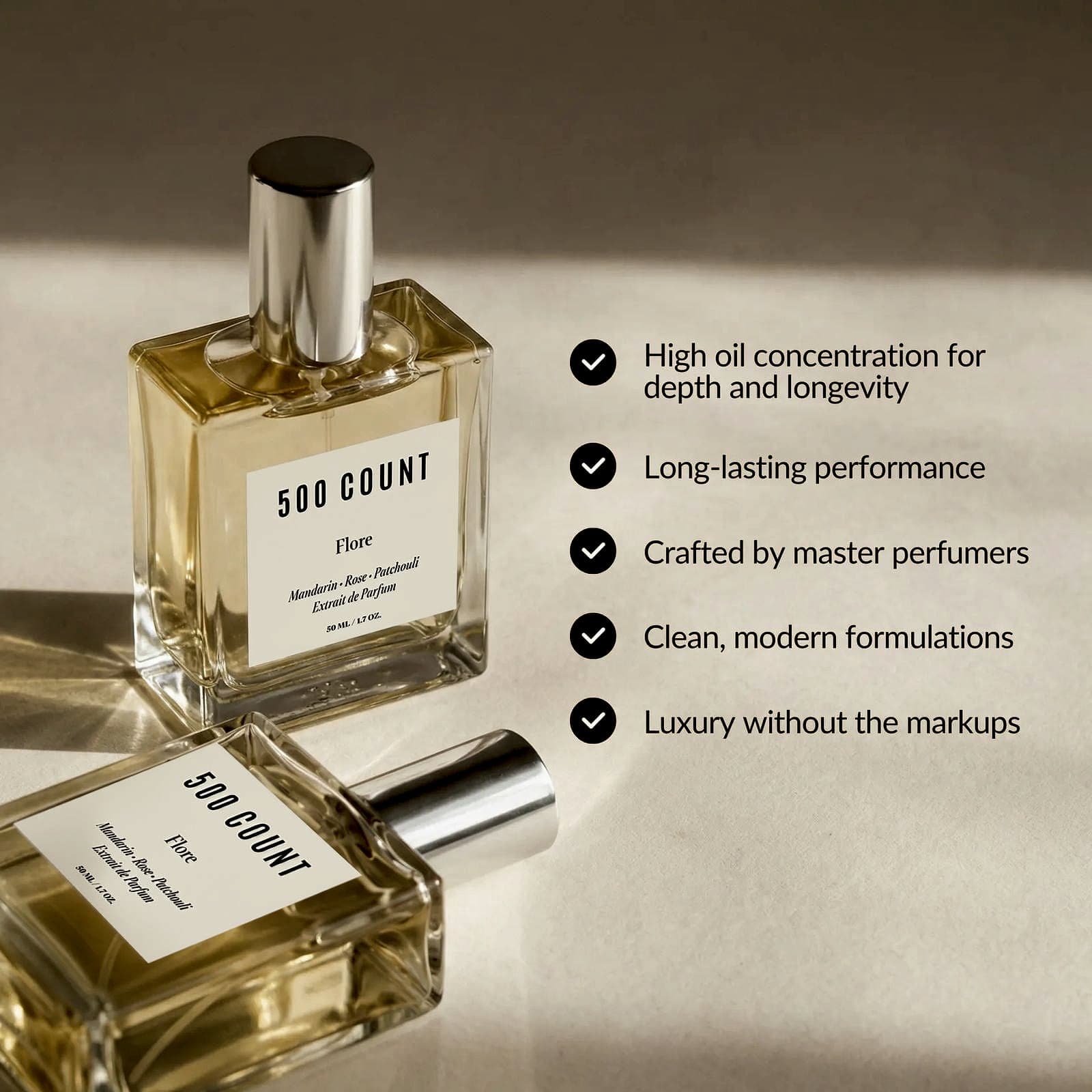 500Count FLORE Long Lasting Women Perfume (50 mL) — Inspired by: Gucci Flora alternate
