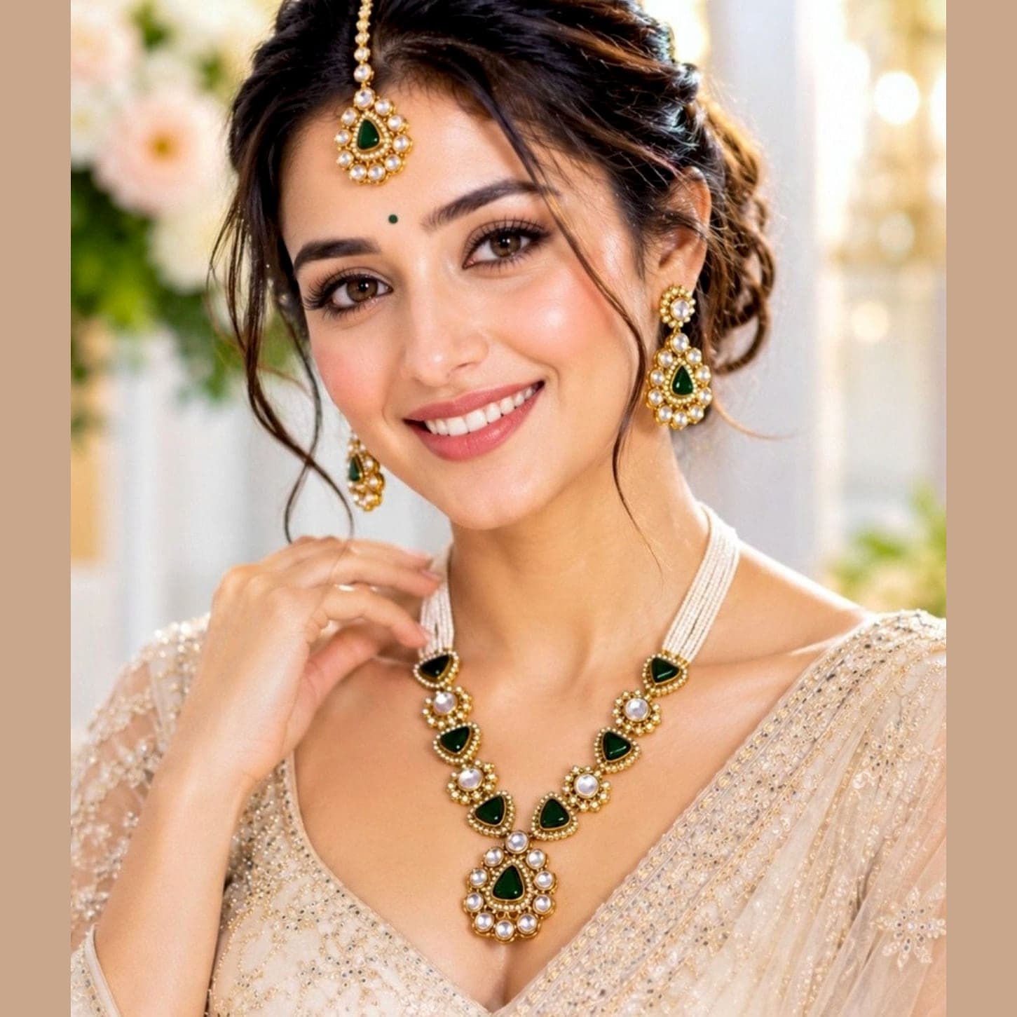 500Count SAANJH Necklace Set with 2 Earrings